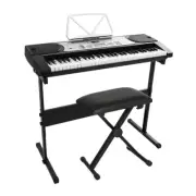 Alpha 61 Key Electronic Piano Keyboard Music Holder Stand Stool USB Port