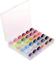 (Large) - 36Pcs Sewing Machine Bobbin Threads with Storage Case Box, Pre-Wound Bobbins Set for Brother/Babylock/Janome/Elna/Kenmore/Babylock/Singer Sewing Machine(Assorted Colours)