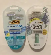 Women Bic Soleil Escape Scented & Easy Rinse Razors bundle 2pack 6 Razors