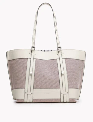 Rag & Bone Cow Leather/Striped Canvas Adjustable Straps Field Tote Bag $475 NEW