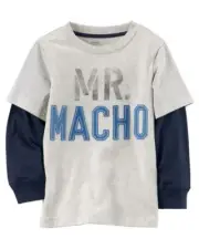 New Carter's Boys Top 4T Mr Macho Awesome is My Middle Name Soft Tee Top Knit