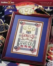 God, Family and Country Counted Cross Stitch Leaflet