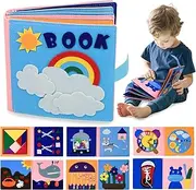 AKILION Quiet Books Busy Book for Toddlers 1-3, Montessori Toys for Toddler 1 2 Year Old Boy Girl Learning Gifts, Busy Board 3D Cloth Felt Book Baby Sensory Toy, Educational Kids Travel Toys for Plane
