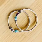 925 Sterling Silver Kids butterfly Bangle Kada ADJUSTABLE PAIR AUS SELLER