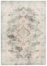 Avalee Light Grey Medallion Vintage Washed Rug