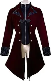 [Yejue] Women's Gothic Steampunk Corset Halloween Costume Coat Victorian Tuxedo Jacket Medieval Cosplay