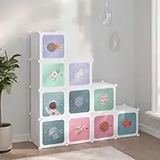 Generic Cube Storage Cabinet for Kids with 10 Cubes White PP