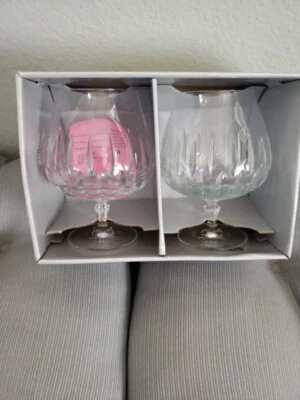 Set Of 2 Mikasa Crystal Lights Brandy Sniffers 5 3/4"