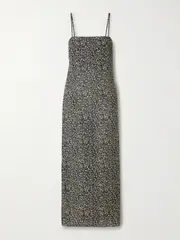 [Matteau] Matteau - Floral-print Organic Cotton And Silk-blend Midi Dress - Black - 1 1 Black