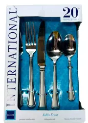 New Julia Frost 20Pc Set Premium Stainless Steel Flatware Cutlery International