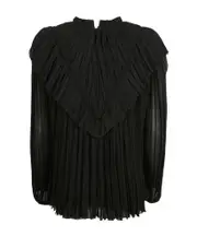 Pleated lotus leaf blouse FR36,FR38 Black