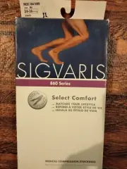 Sigvaris 860 Series 20-30mmhg Size M4 Calf High Black Compression Stockings
