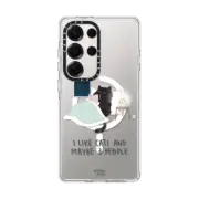 Galaxy S25 Ultra Clear Magnetic Case I like cats and maybe 3 people by Moonaries illo