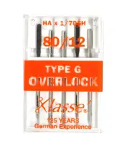 Klasse Serger Type G Overlock Size 80/12 Needles 5 Pack