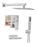 Shower System with Tub Spout, All Metal Tub Shower Faucet Set with 10” Rain