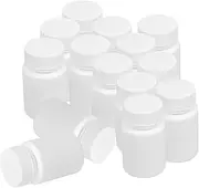 OATIPHO 20Pcs Empty White Plastic Pill Bottles Sample Jar Organizer with Screw Cap for Fish Oil Tablets Vitamins Durable Food Grade Hdpe Storage Container for Travel and Home
