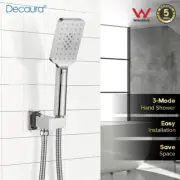 WELS Square Hand Held Shower Head Set Bathroom 3-mode Shower Handset Chrome