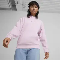 在飛比找momo購物網優惠-【PUMA】上衣 女款 長袖上衣 帽T 運動 歐規 粉紫 6