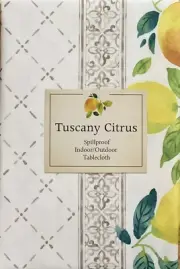 Benson Mills Tuscany Citrus Lemons Cloth Tablecloth 60” X 104” Indoor / Outdoor