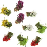 10pcs Grass Shed Static Scenery Model Bushy Tufts Mini House Decor Botanical Decor Fake Tuft Scene Decor DIY Grass Cluster Mini Trees Tiny Resin Dense Artificial Grass