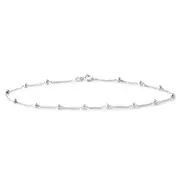 Sterling Silver 25cm Ball and Trace Chain Anklet