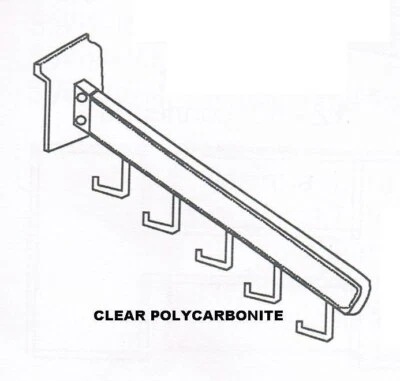 Store Display Fixtures NEW SLATWALL WATERFALL 5 HOOK FACEOUTS 15" POLYCARBONITE