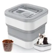 Collapsible Dog Food Storage Container, 15 Lbs Max Capacity Cat Pet Food Cont...