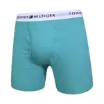 TOMMY HILFIGER COTTON STRETCH 男內褲 棉質舒適 平口褲/四角褲/TOMMY內褲-藍綠色 單件