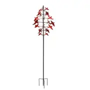 Red Cardinal Wind Spinner Kinetic Weather Yard Art Garden Sculpture Patio Decor