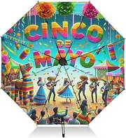[RPLIFE] Compact Umbrella, Umbrella for Rain and Wind, Automatic Open/close, Compact Size for Women Backpacks/Handbags, Cinco De Mayo Mexico