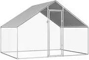 Outdoor Chicken Cage Coop Pet House 2.75x2x1.92 m Galvanised Steel