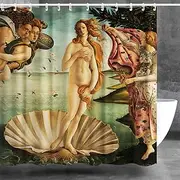INVIN ART Bathroom Shower Curtain Set with Hooks,The Birth of Venus by Sandro Botticelli,Home Art Paintings Pictures for Bathroom