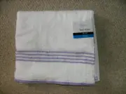 NEW LUXURY LAVENDER & WHITE BATH SHEET BATH TOWEL BEACH 54" x 30" HEAVY