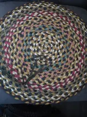 CHAIR PAD Braided 100% Natural Jute Tie-On Round Chair pad 15.5"-Earth Rugs