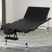 3 Fold Zenses Massage Table Beauty Bed 85cm Portable Black