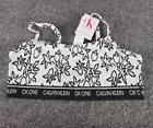 CALVIN KLEIN UNLINED BRALETTE BLACK AND WHITE FLOWER CK ONE MEDIUM