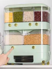 Sealed Rice Storage Box Wall Mounted Cereal Grain Container Home Kitchen Closet