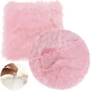 2Pack 12 Inches Mini Faux Fur Rug,Soft Fluffy Plush Area Rug Chair Cover Seat