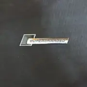 1x Small Chrome Black SUPERCHARGED Metal Sticker Decal Badge Emblem Car Turbo V6 (for: Peugeot)