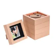 5x Shadow Box Frames 3D Picture Photo 4 x 4" with 2 x 2" Mount Light Wood/Black