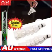 High Quality 12X White Goose Feather Badminton Shuttlecocks Sports Training AU.Ψ