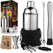 24 Oz Cocktail Shaker Set Bartender Kit by , Stainless Steel Martini Shaker, Mix