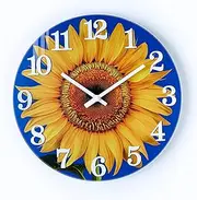 Yoiolclc Outdoor Clock Waterproof-Decorative Sun Flower Wall Clocks for Pool Patio Porch Garden(12 Inch,Sunflower)