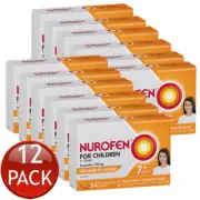 12 x Nurofen For Children 7+ Years Chewable Capsules Orange Ibuprofen 24 Pack