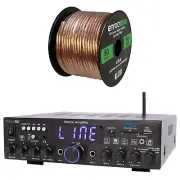 Pyle PDA4BU Wireless Bluetooth 200 Watt Home Audio Stereo Receiver, Speaker Wire