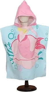 Mermaid Hooded Bath Towel Wrap, Kids Beach Towel for Boys Girls, Toddler Pool Towel with Hood for 1 to 5 Years Old Kids