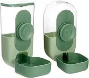 QWORK® Automatic Feeder for Small Pets, Automatic Feeder 870 ml and Water Dispenser 800 ml for Hedgehogs, Rabbits, Chickens, Small Cats and Dogs