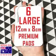 TENS EMS ELECTRODE PADS - 12cm x 8cm x 6 LARGE PADS - FOR ALL PIN TYPE CABLES