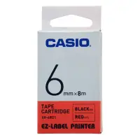 在飛比找momo購物網優惠-【CASIO 卡西歐】標籤機專用色帶-6mm紅底黑字(XR-