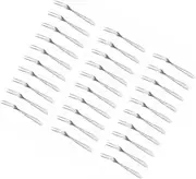HOLIDYOYO 30 Pcs Stainless Steel Fruit Forks Food Picks for Parties Desserts Easy to Clean Reusable for Fruits Appetizers for Catering Daily Use
